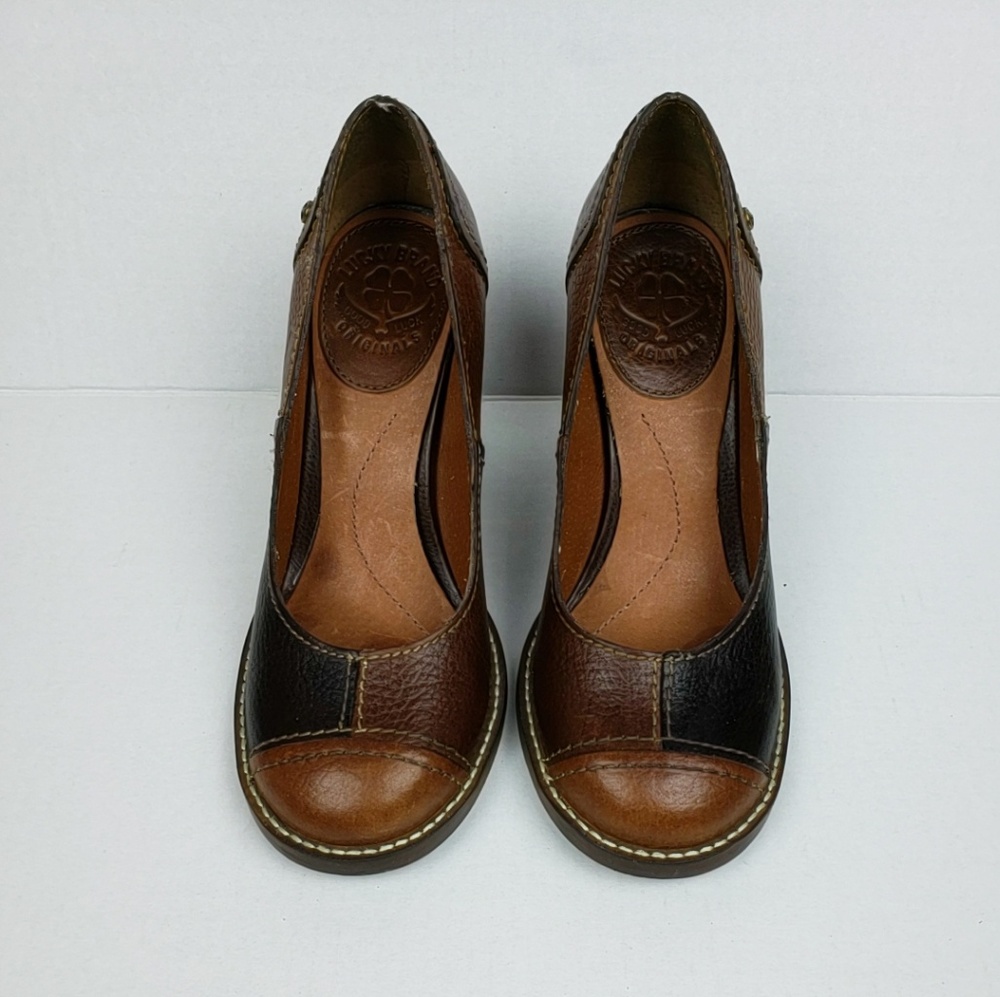 Lucky Brand Keene Boho Patchwork Stack Heels 7m - image 5